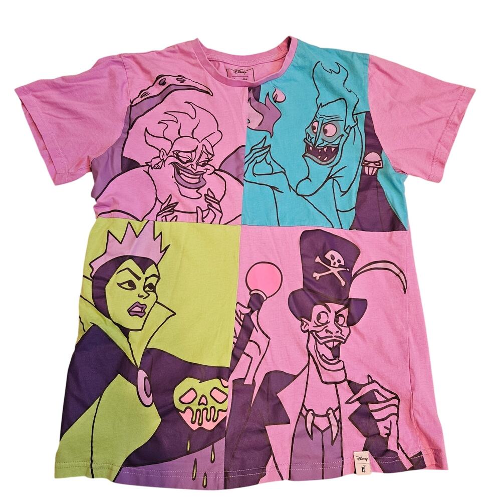 Loungefly Disney Villains Squares Unisex Tee Sz Lg Hades Ursula Queen Facilier
